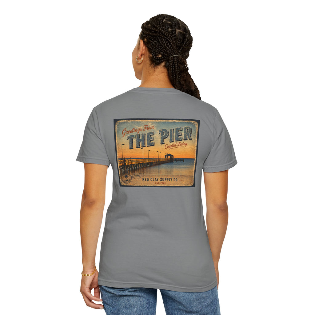 The Pier Vintage Beach T-Shirt — Retro Sunset Surf Graphic Tee
