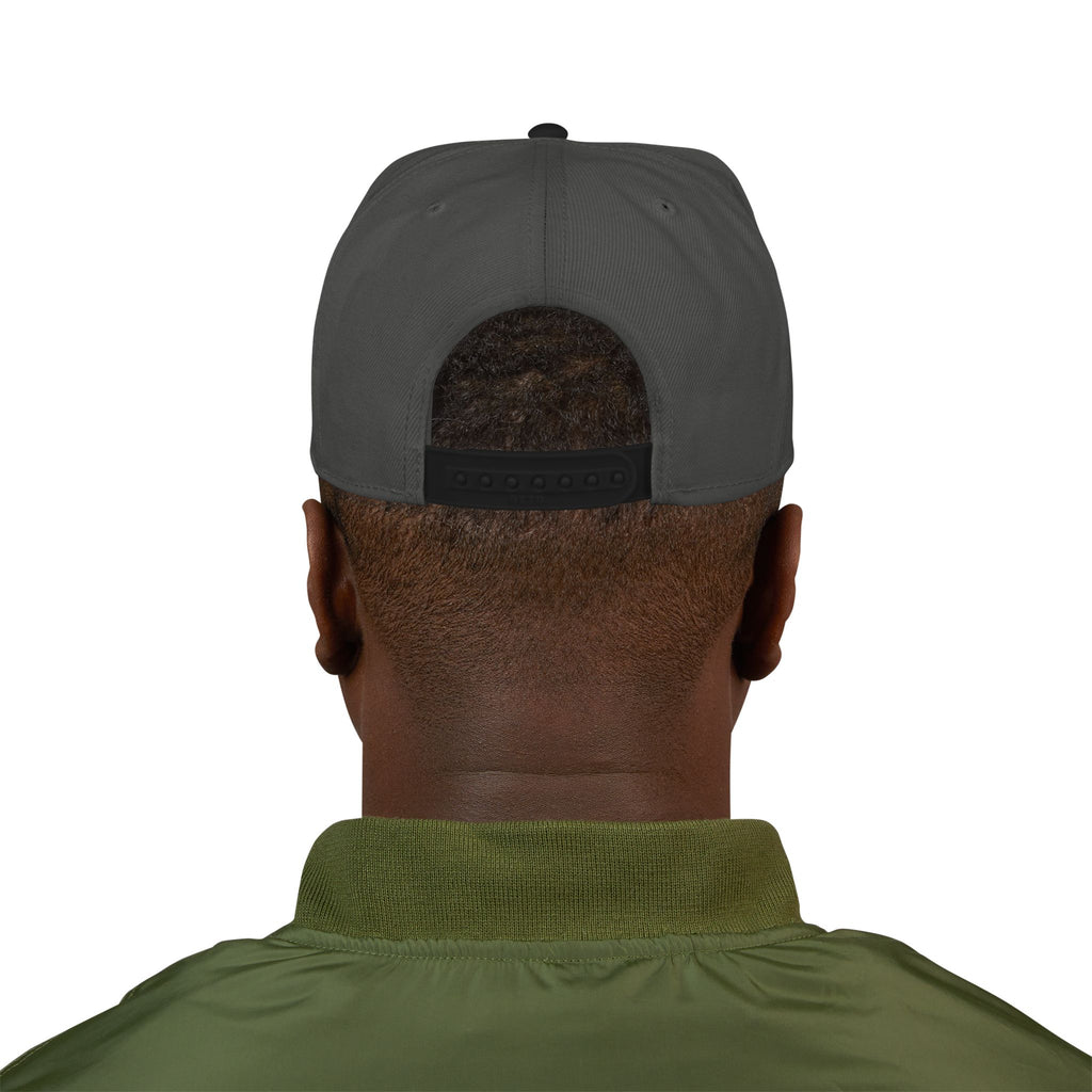 Embroidered Pizza Logo Snapback Hat — Retro Pizza Patch Cap
