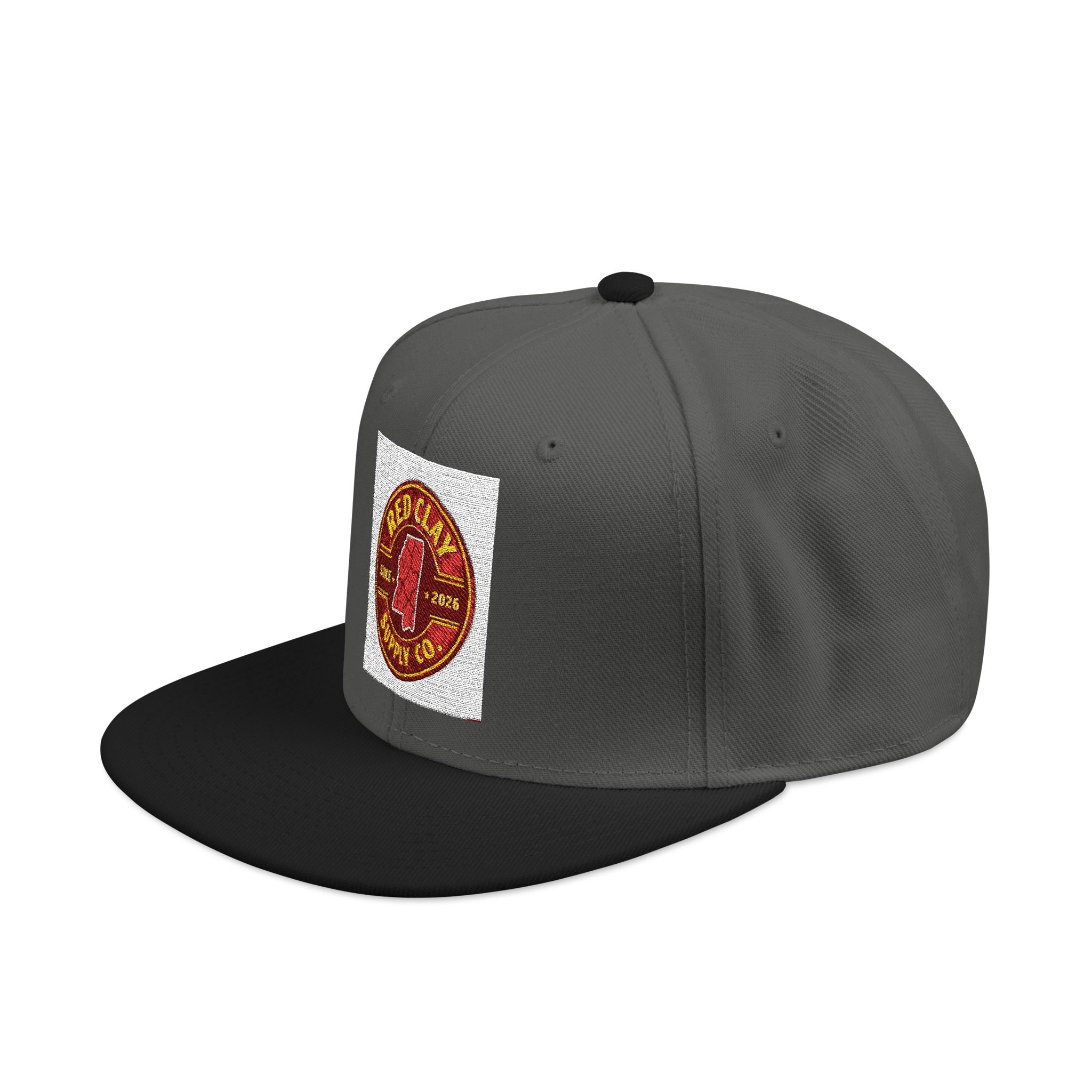 Embroidered Pizza Logo Snapback Hat — Retro Pizza Patch Cap