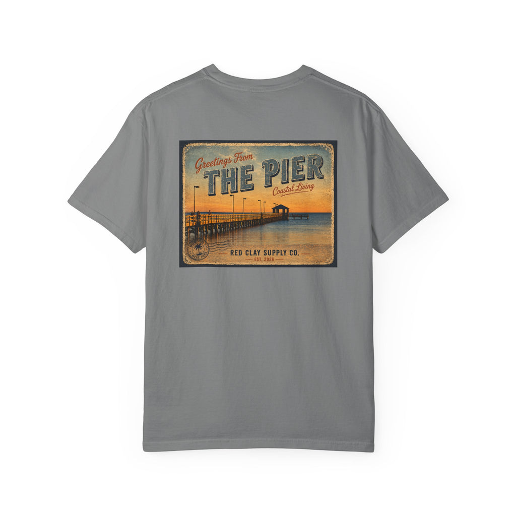 The Pier Vintage Beach T-Shirt — Retro Sunset Surf Graphic Tee